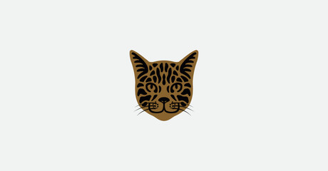 Cute bengal cat head logo