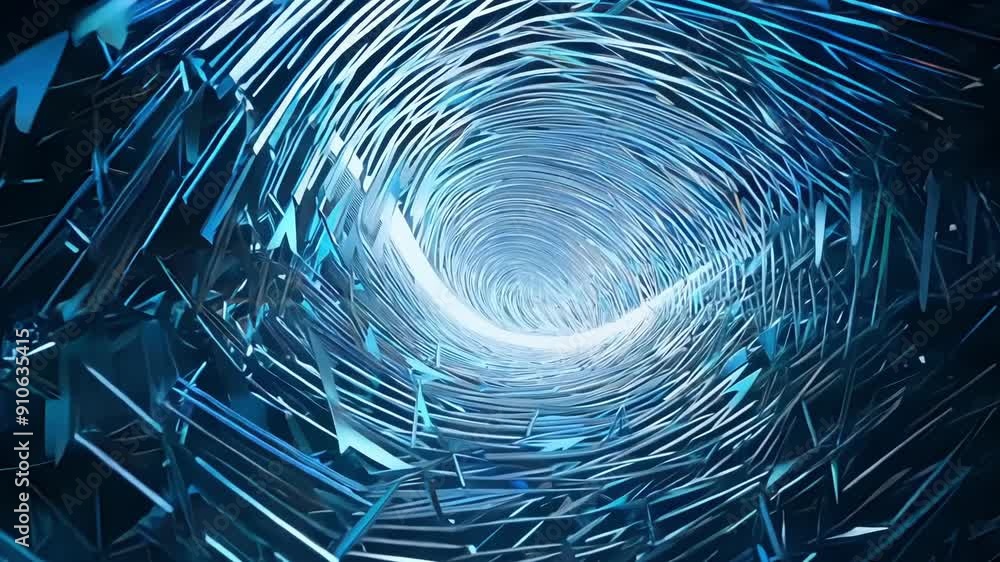 Aufkleber an abstract representation of swirling blue energy flows gracefully in a dark background, creating a