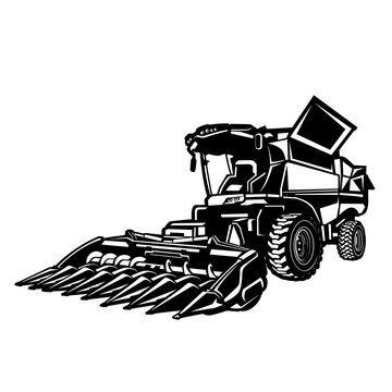 recommend clip art: Corn Harvester | Heavy Equipment | Farm Vehicle | Corn Field Owner | Harvest Machinery | Farmer Vehicle | Farm Life | Skilled Driver | Original Illustration | Vector and Clipart | Cutfile and Stencil