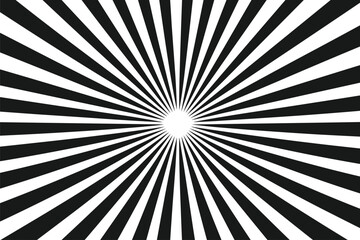 Abstract black and white sunburst light background, Sunburst vector element,  Radial sunburst stripes vector, Sunburst element radial stripes
