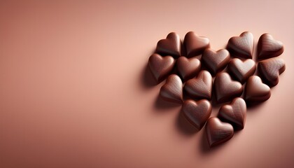 Fototapeta premium heart chocolate on plain background,advertising concept