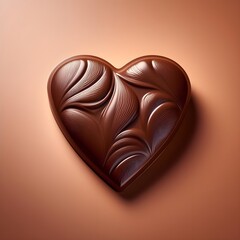 Obraz premium heart chocolate on plain background,advertising concept