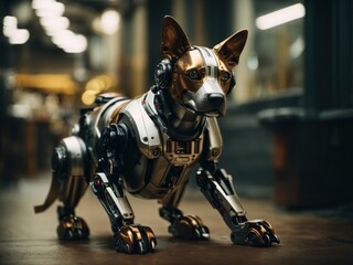 robot dog futuristic ai cyborg dog pet