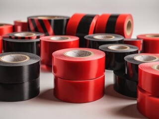 Rolls of insulation adhesive tape Red and black electric table