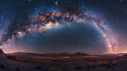 Breathtaking milky way panorama.