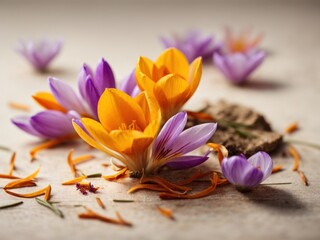 Fototapeta premium saffron crocus isolated on white background