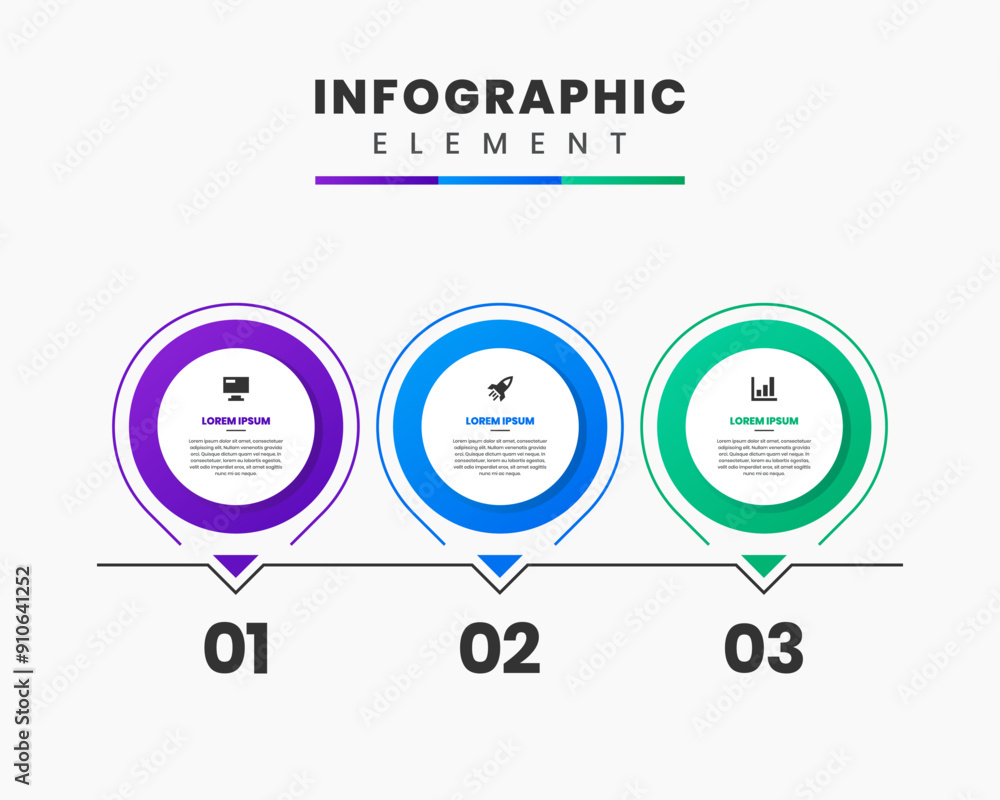 Poster vector graphic infographic element design icon templates with 3 options or steps. can be used for pr