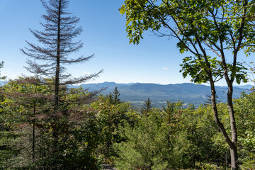 A beautiful view of mountains in White Mountain National Forest.