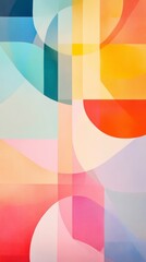 Obraz premium Abstract geometric shapes in pastel and vibrant