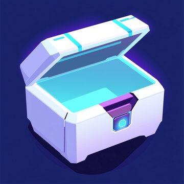 Futuristic Open Loot Box with Glowing Effects