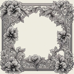 Flower frame or border design with new style 