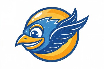 Fototapeta premium blue bird with wings