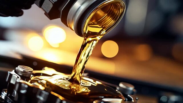 Simulate adding engine oil to a machine.