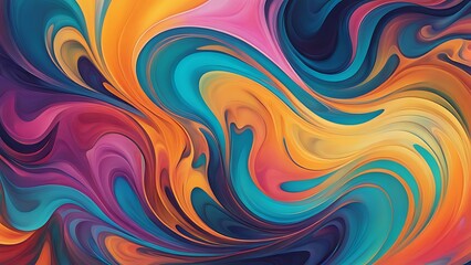 Fluid Abstract Art: Swirling, flowing abstract designs in a myriad of colors, with dynamic shapes and smooth transitions between hues.