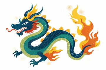 vector cartoon dragon. chinese new year