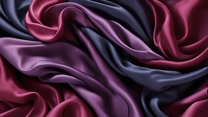 Obraz premium Flowing Fabric: Silk fabric captured mid-movement, creating fluid, flowing shapes that suggest motion and grace, with rich, deep colors.