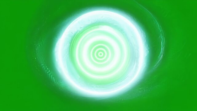 A portal to another realm glowing spirals spinning and beckoning with their ethereal light. Green screen chromakey