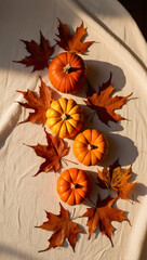 Fototapeta premium pumpkin and on a table