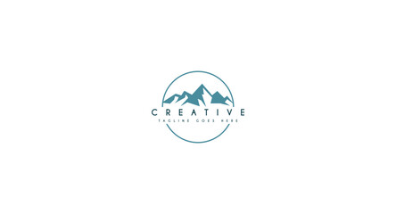 Landscape Mountain logo design vector illustration.