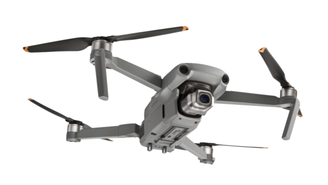 Drone isolated on white , Modern drone with camera isolated on white