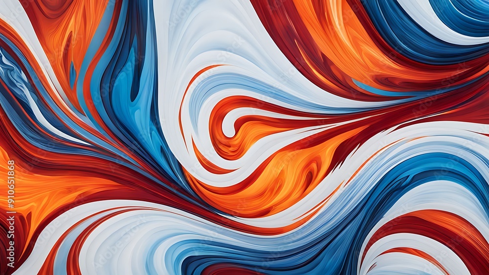 Aufkleber fire and ice: flowing patterns that blend the elements of fire and ice, with vibrant oranges and red