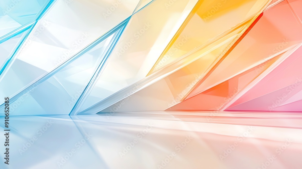 Poster colorful geometric abstract background with light reflections and smooth surfaces, ideal for modern 