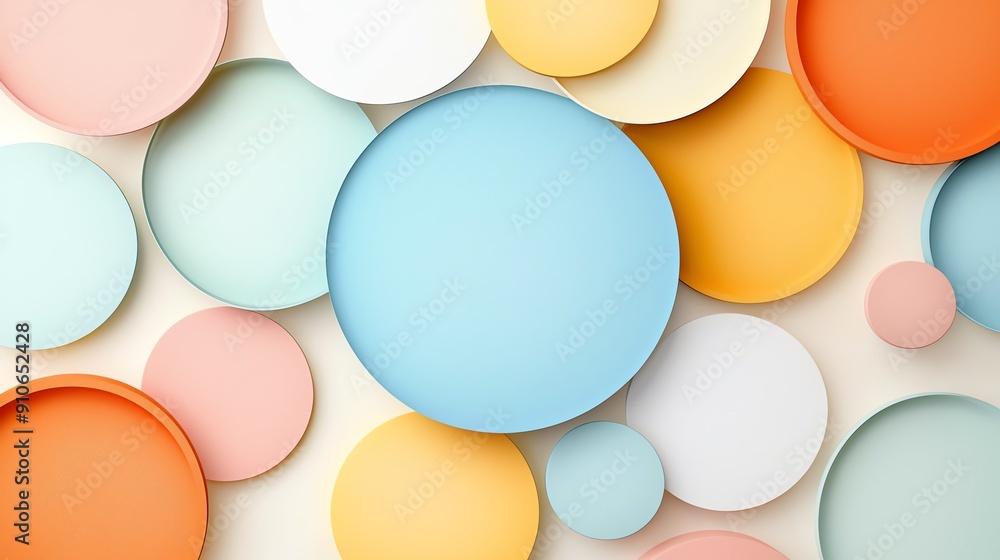 Poster a vibrant composition of colorful circles in various sizes, creating a modern and playful design per
