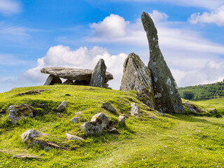 Cairn Holy 2, Dumfries and Galloway, Scotland, one of two Neolithic burial chambers built around...