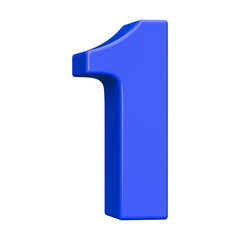 Blue 3D Number 1