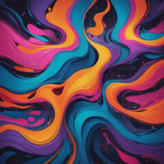 Neon Fluorescence: A Surreal Abstract Painting
