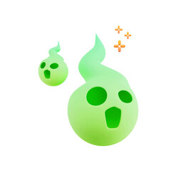 green ghost 3d illustration