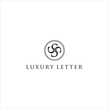 luxury initial S or SS letter logo design for business fashion or boutique