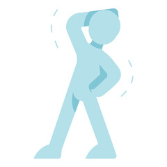 person doing stretching before workout flat icon
