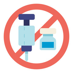 no steroid injection flat icon