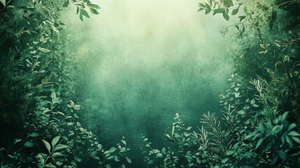 Lush Green Foliage Framing a Softly Lit Background