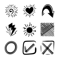 Doodle element set, for concept design.