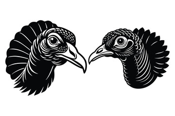 It is very nice wild turkey head icon vector line art work with illustration.