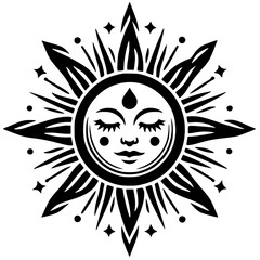 Sun symbol silhouette