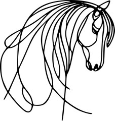 Obraz premium horse line art