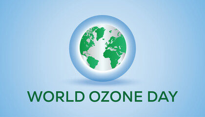 Fototapeta premium world ozone day is observed every year on September.Holiday concept background, placard, banner design template Vector illustration background design.