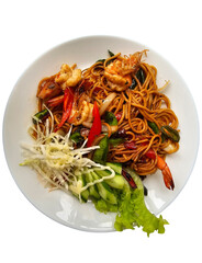 Spaghetti with spicy prawn