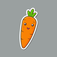 Carrot Sticker vector art illustration
