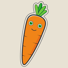 Carrot Sticker vector art illustration
