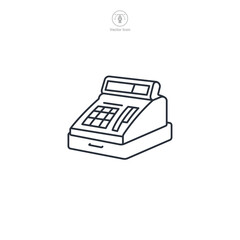 Cash register icon symbol vector illustration isolated on white background