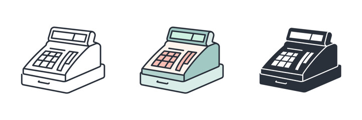 Cash register icon symbol vector illustration isolated on white background