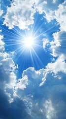 Fototapeta premium Beautiful blue sky and cloud shining day.