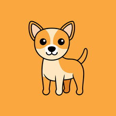 Cute dog vector art illustration