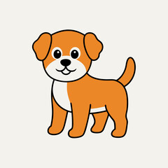 Cute dog vector art illustration