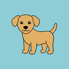 Cute dog vector art illustration