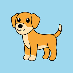 Cute dog vector art illustration